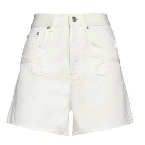Maje White Cowgirl/Western Denim Shorts